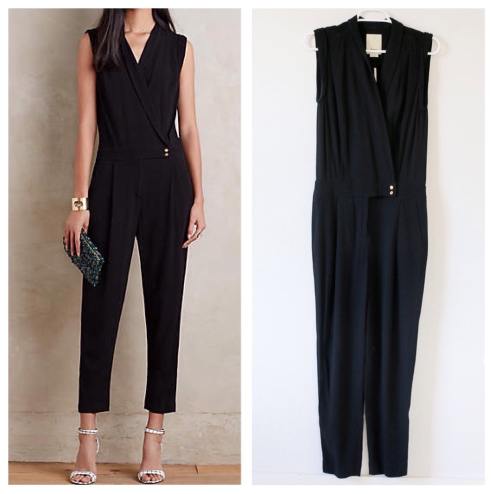 Elevenses Anthropologie size 8 black light breathable sleeveless jumpsuit